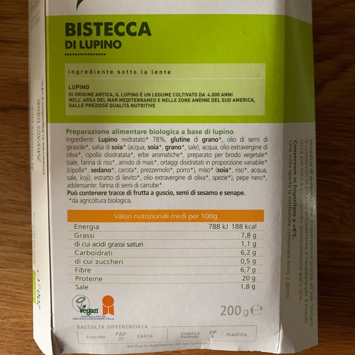 review photo of Bio Appetì Bistecca di lupino shared by @abillion22 on 08 Apr 2022 - review