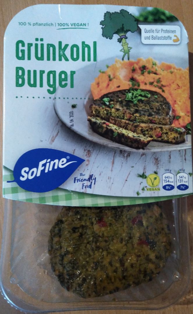 photo of SoFine Grünkohl Burger shared by @therawpy on  05 Apr 2020 - review