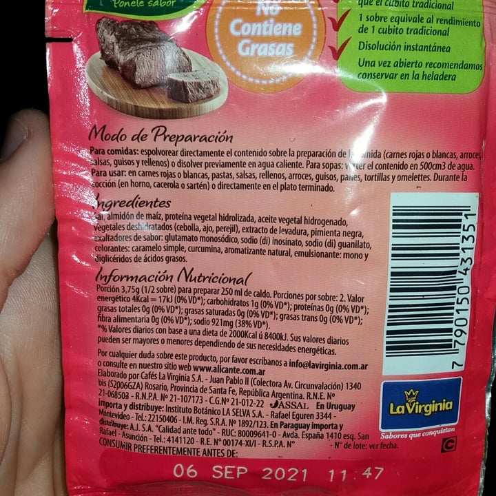 review photo of Alicante Sabor en Polvo Carne shared by @agustinadiaz on 28 Feb 2022 - review