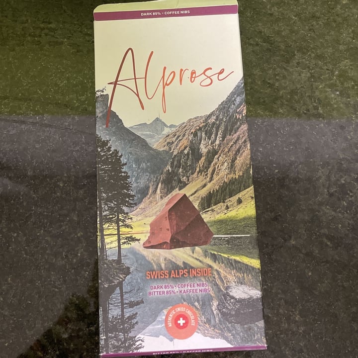 photo of Alprose Dark chocolate with 6% coffee nibs shared by @irmveg on  11 Dec 2021 - review
