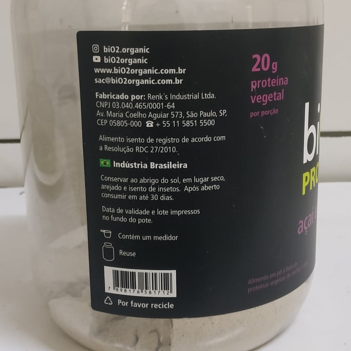 photo of biO2 Proteína Vegetal Sabor Açaí E Banana shared by @edsonshigue on  11 May 2022 - review