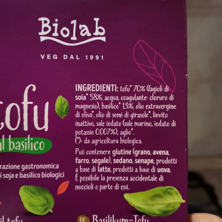 photo of Biolab Tofu al basilico shared by @soft97 on  12 Sep 2021 - review