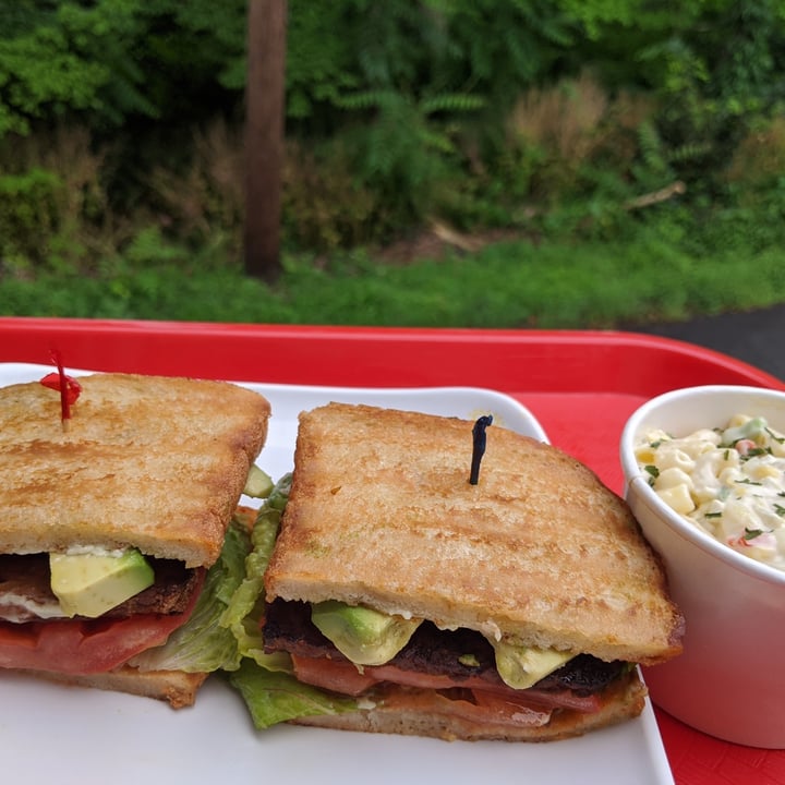 review photo of Loving Hut BLTA Sandwich with macoroni salad shared by @lovinghutnj on 08 Jul 2020 - review