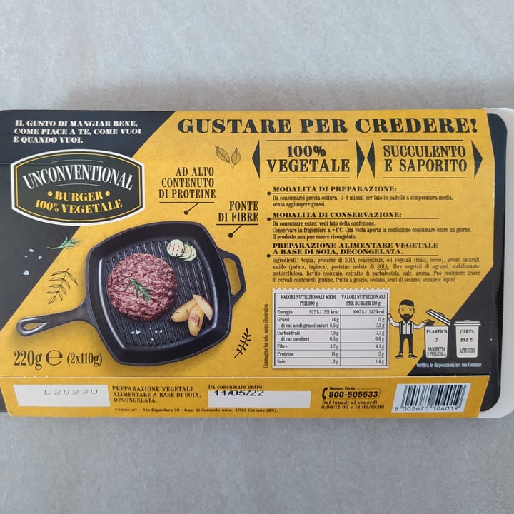 review photo of Unconventional Burger Vegetale Classico - Classic Burger shared by @chiarab97 on 04 Jul 2022 - review