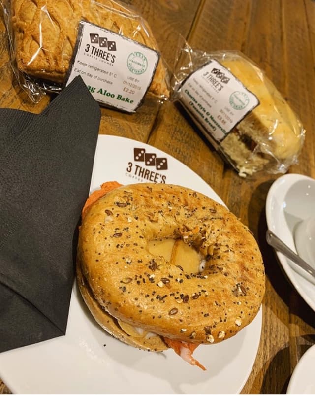Photo of the dish “Stacker Bagel And ‘cheese And Ham Toastie’”