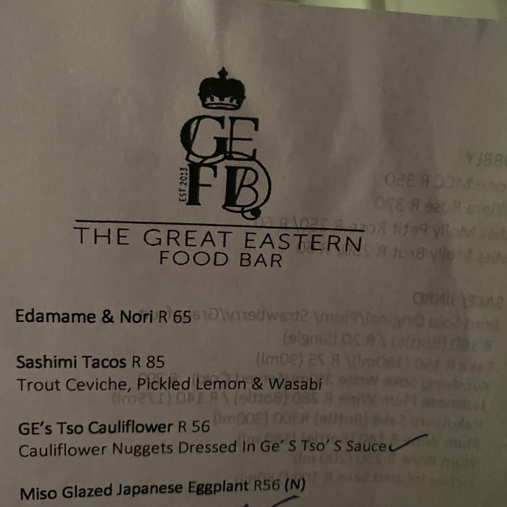 photo of The Great Eastern Food Bar Cauliflower nuggets shared by @bianca1701 on  19 Feb 2021 - review