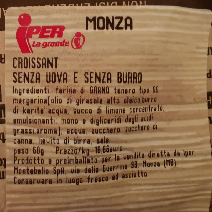 photo of Iper Croissant senza uova e senza burro shared by @aili59 on  18 Feb 2022 - review