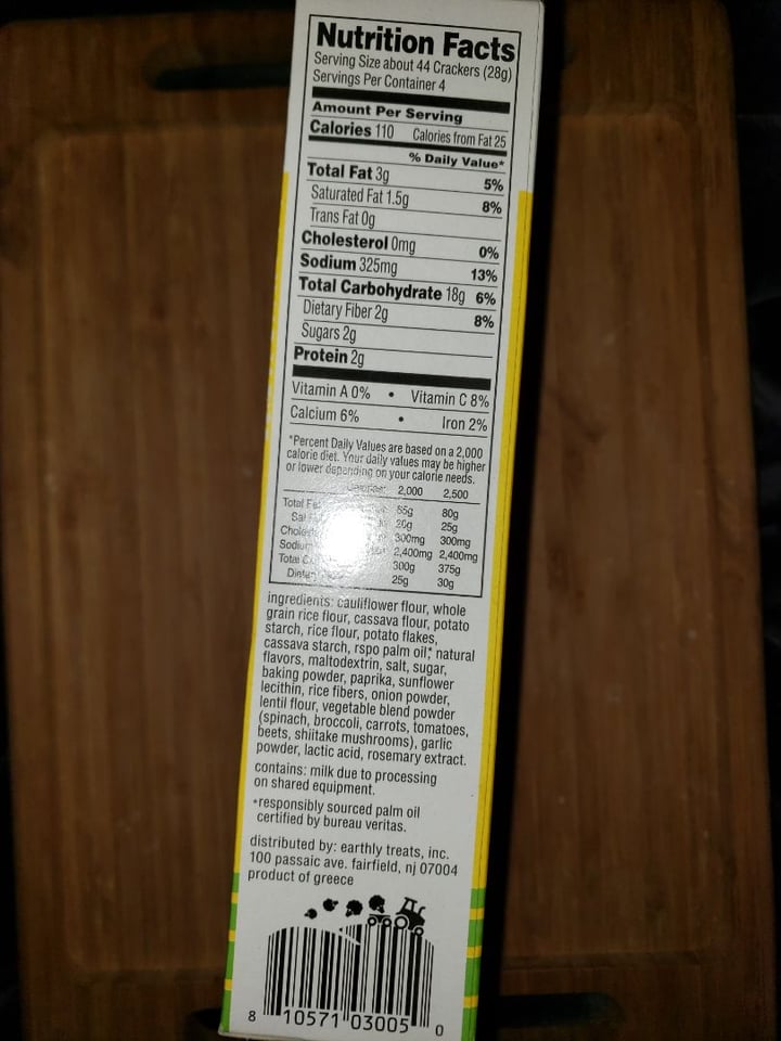 photo of Real Food From The Ground Up Cauliflower Crackers Cheddar Flavor shared by @michelleadina on  21 Apr 2020 - review