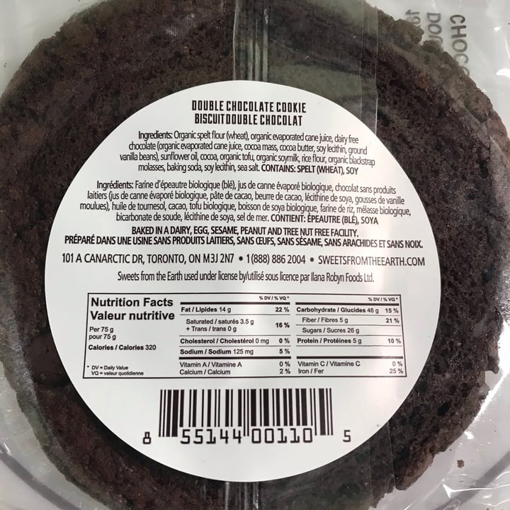 photo of Sweets from the Earth Double Chocolate Cookie shared by @veganvanman on  25 Nov 2020 - review