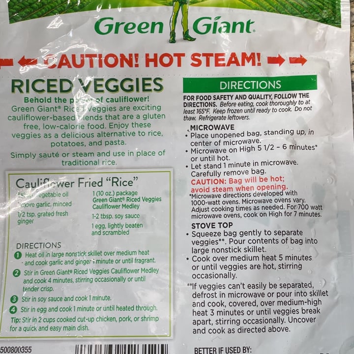 photo of Green Giant Riced Veggies Cauliflower Medley shared by @claudiah on  14 Apr 2022 - review