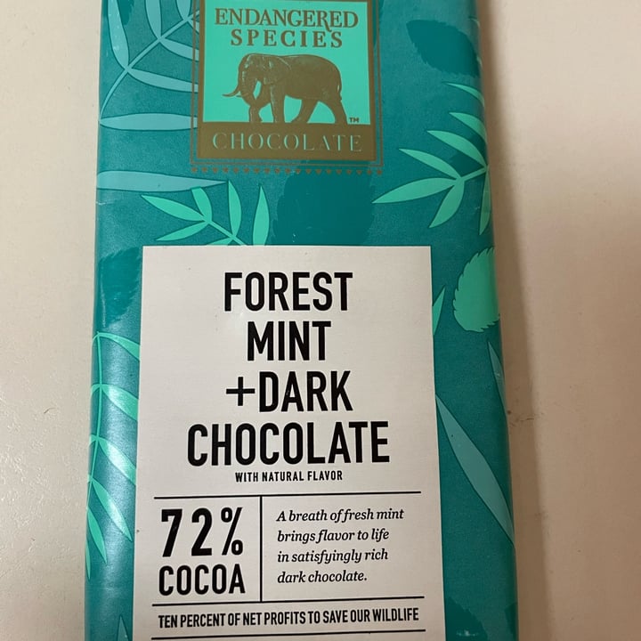 photo of Endangered Species Chocolate Forest Mint + Dark Chocolate shared by @jillolson on  14 May 2022 - review