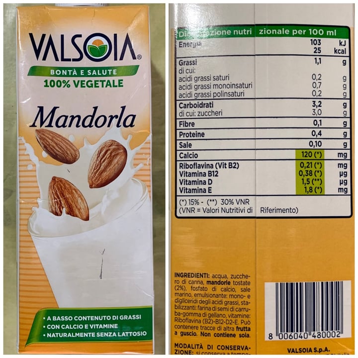 photo of Valsoia Latte di mandorla shared by @aleglass on  11 May 2021 - review