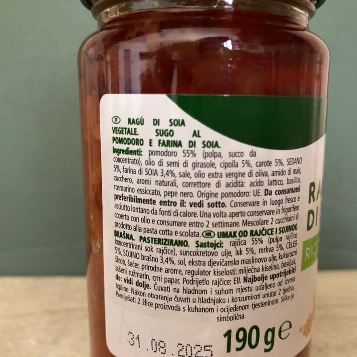 photo of Fior di Natura Ragù di soia shared by @soulveg on  05 Oct 2022 - review