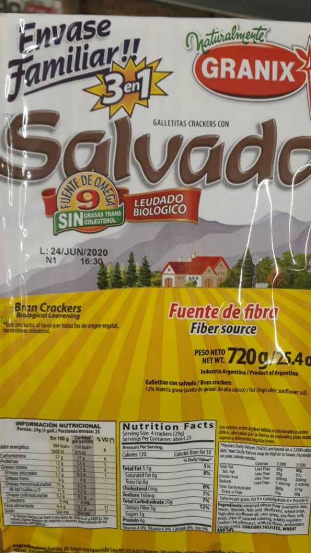 photo of Granix Galletitas Crackers con Salvado shared by @lautarohate on  02 Jan 2020 - review