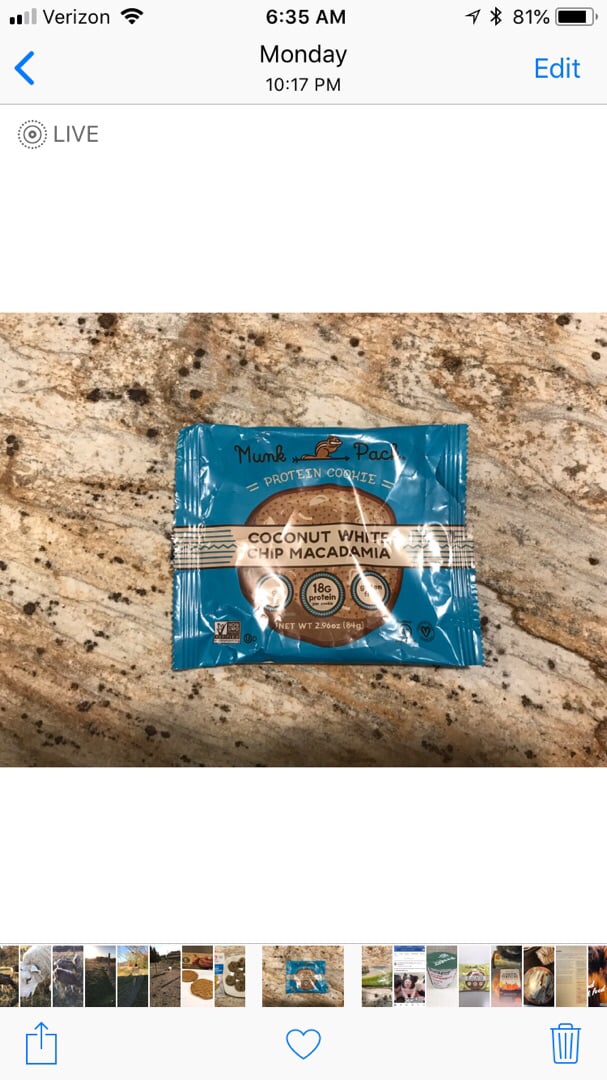 photo of Munk Pack Munk Pack Coconut White Chip Macadamia Protein Cookie shared by @dianna on  26 Oct 2018 - review