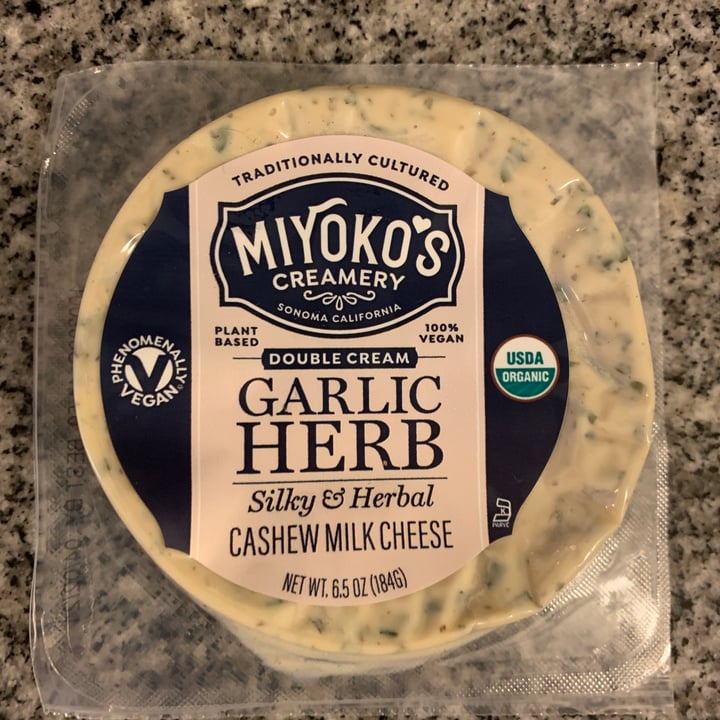 photo of Miyoko's Creamery Double Cream Garlic Herb Cashew Milk Cheese shared by @sandyvilletti on  24 Dec 2020 - review