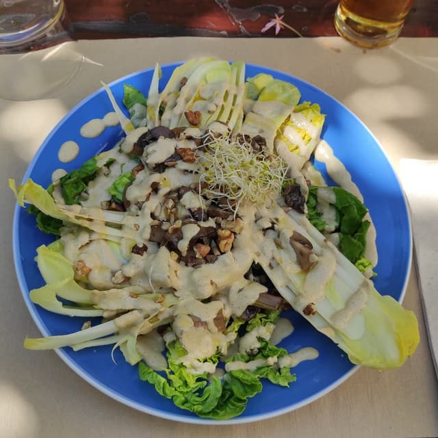 Photo of the dish “Endivies i cabdells amb salsa tahini”
