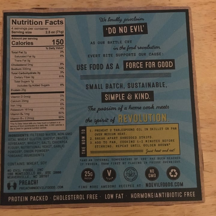 review photo of No Evil Foods No Chicken Comrade Cluck shared by @courtneykelli on 13 Sep 2021 - review
