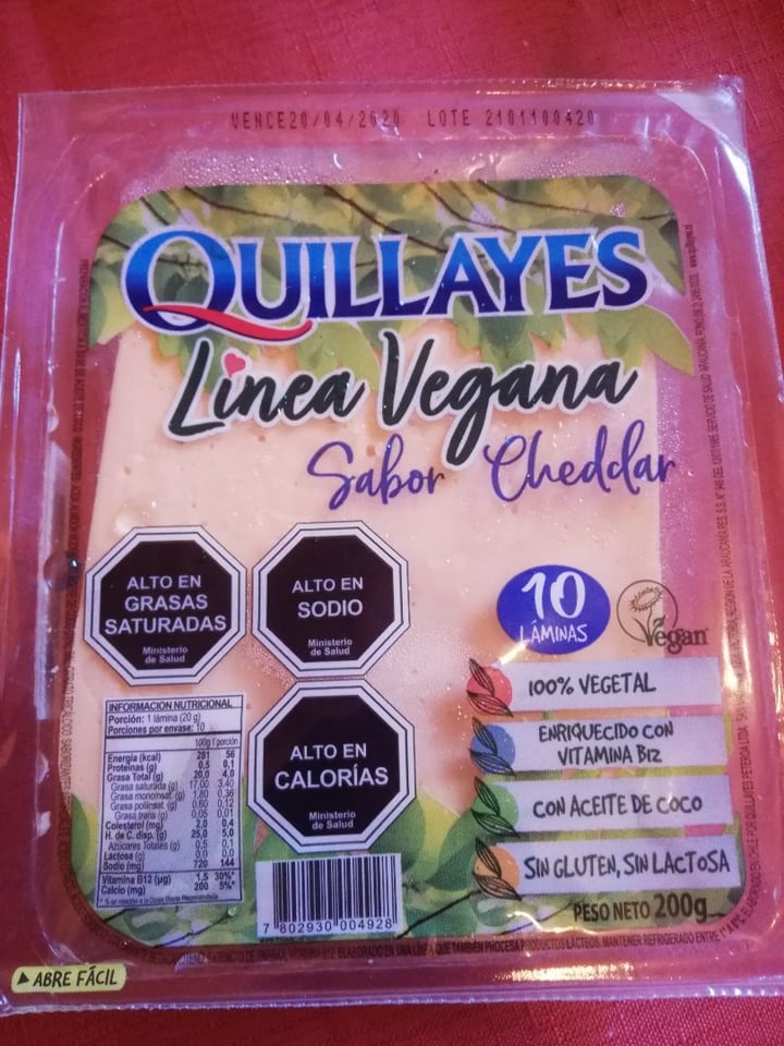 photo of Quillayes Queso Sabor Cheddar shared by @luchinsc on  29 Feb 2020 - review