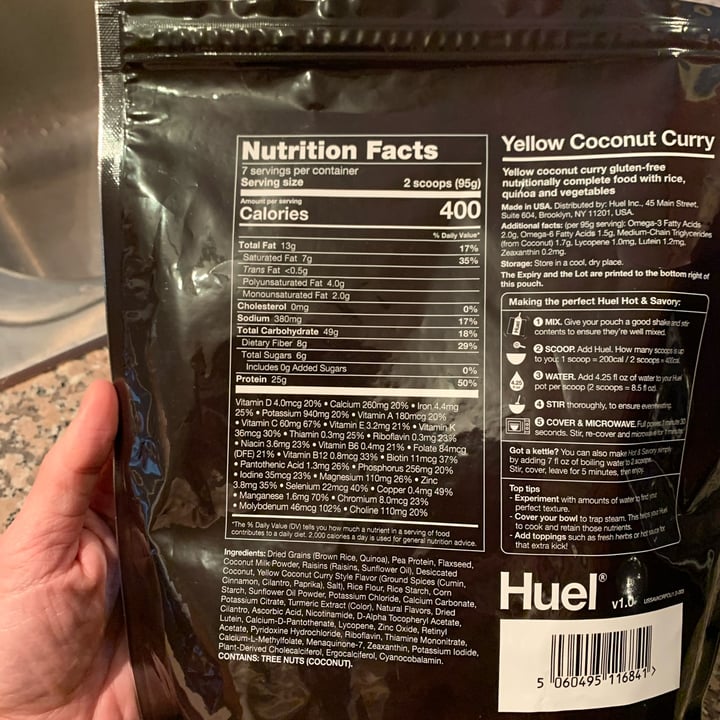 photo of Huel Yellow Coconut Curry shared by @drichi on  10 May 2022 - review