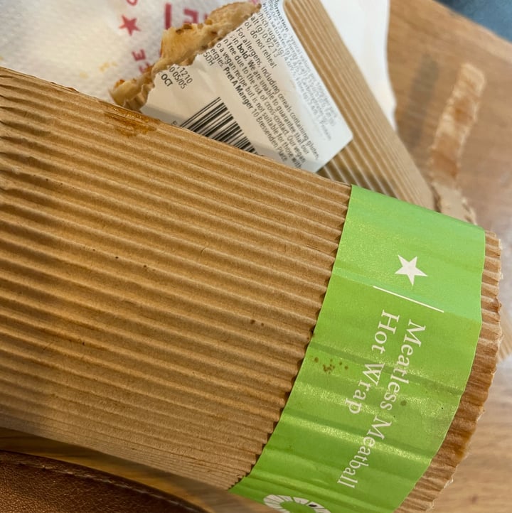 photo of Pret A Manger meatless meatball hot wrap shared by @lunaros on  14 Oct 2022 - review