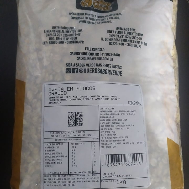 photo of Sabor verde Aveia shared by @gabimgarcia on  18 Jun 2022 - review
