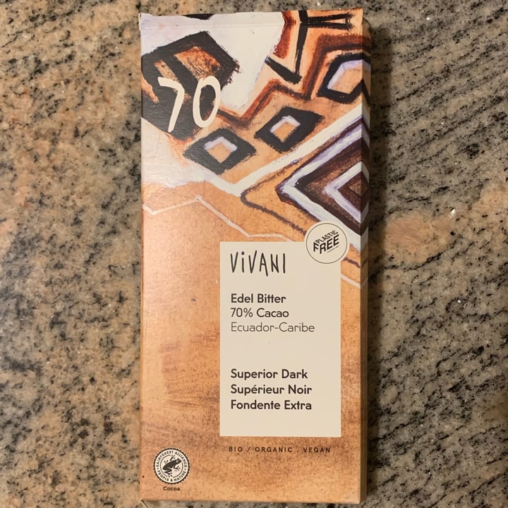 photo of Vivani Edel bitter 70% cacao fondente extra shared by @kappacc on  16 Mar 2022 - review