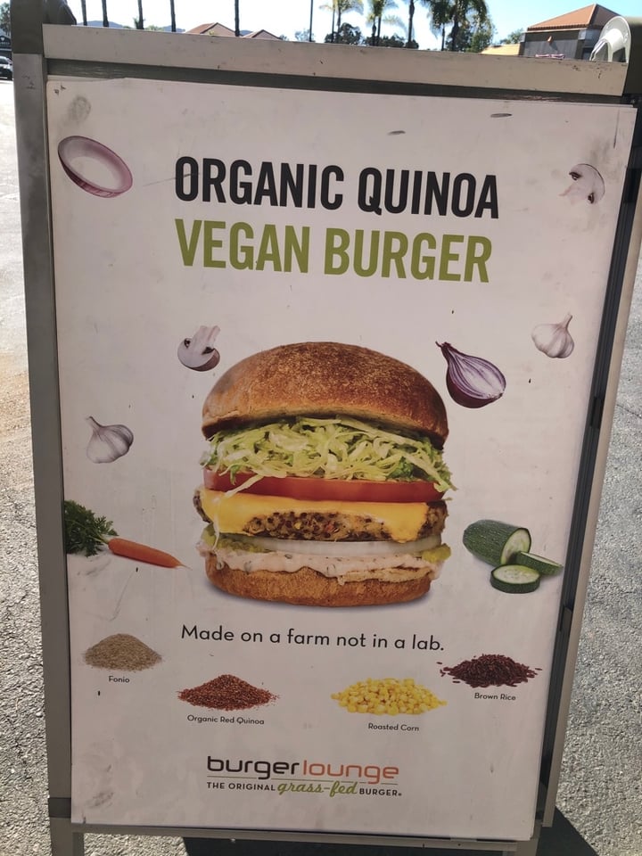 photo of Burger Lounge Organic Vegan Quinoa Burger shared by @vfree on  17 Feb 2020 - review