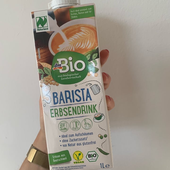 photo of dmBio Barista Erbsendrink shared by @veganbypauline on  11 Aug 2022 - review