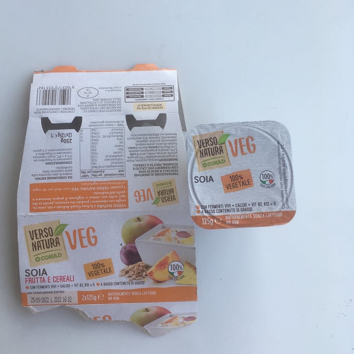 review photo of Verso Natura Conad Veg Yogurt Soia Frutta e Cereali shared by @annamarias on 08 Sep 2022 - review