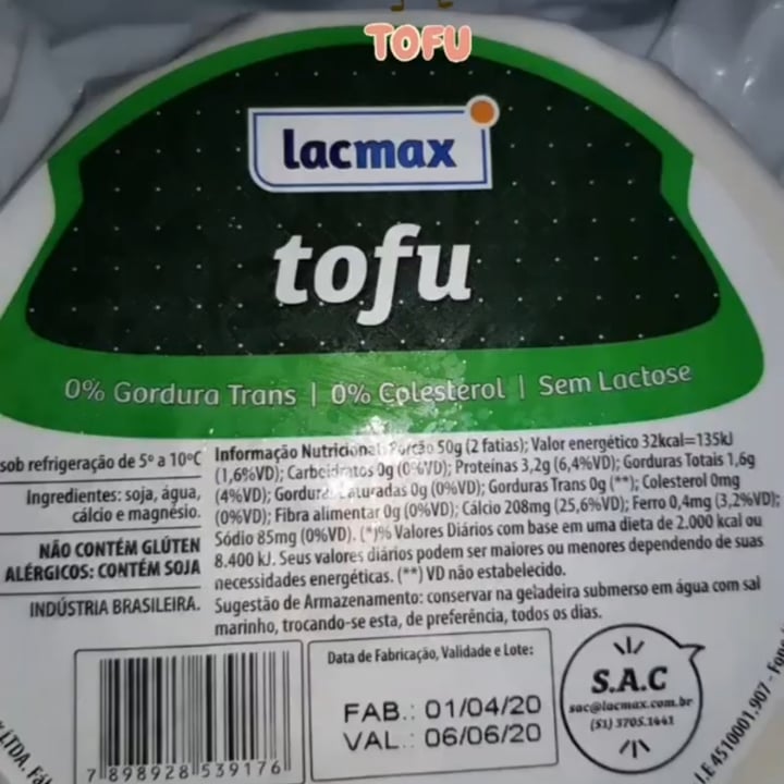 photo of Lacmax Tofu shared by @slb120195 on  12 Jul 2021 - review