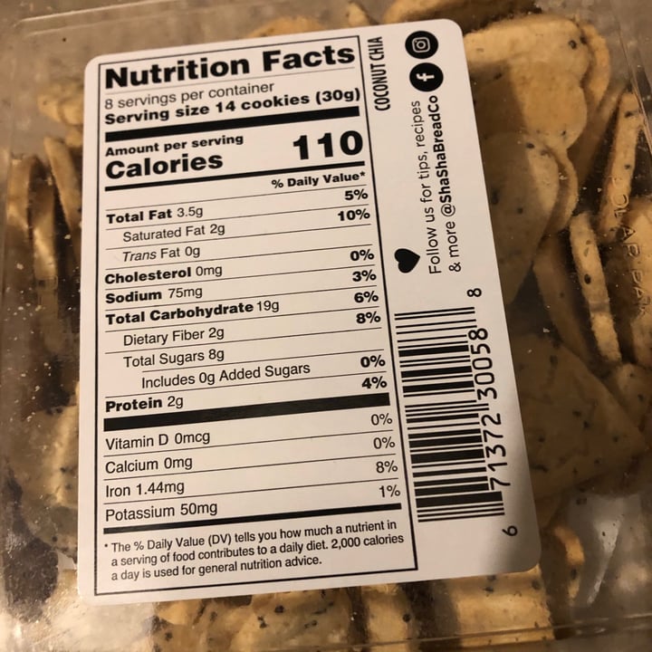 review photo of ShaSha Coconut Chia Snaps shared by @xtra70s on 28 Mar 2021 - review