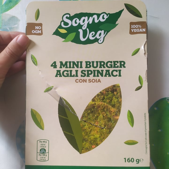 photo of Sogno Veg  - burger soia Mini Burger agli spinaci shared by @lorenat93 on  06 Oct 2022 - review