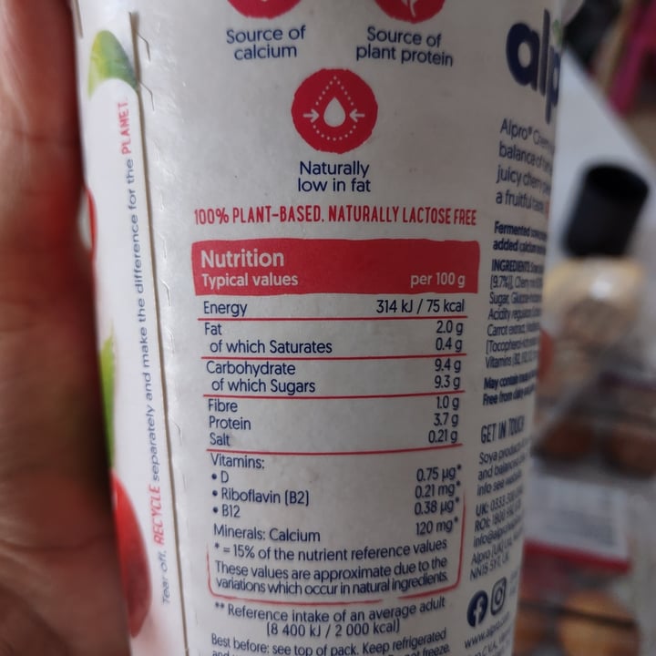 photo of Alpro alpro yogurt very cherry shared by @paxvobus on  12 Jun 2022 - review