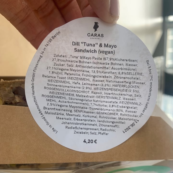 review photo of CARAS Dill “Tuna” & Mayo Sandwich shared by @argentinaenberlin on 11 Jun 2021 - review