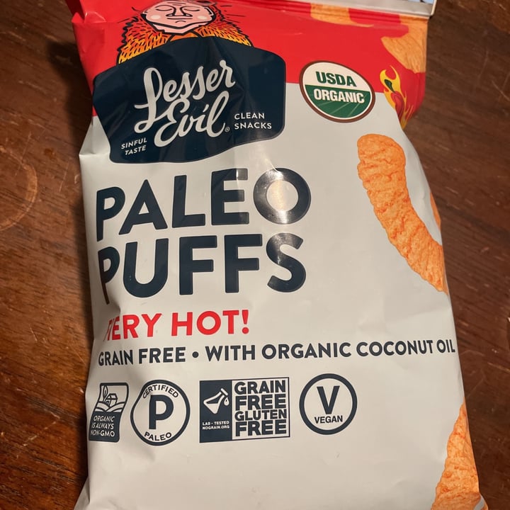 photo of Lesser Evil Snacks Paleo Puffs Fiery HOT! shared by @cybergata on  14 Mar 2021 - review