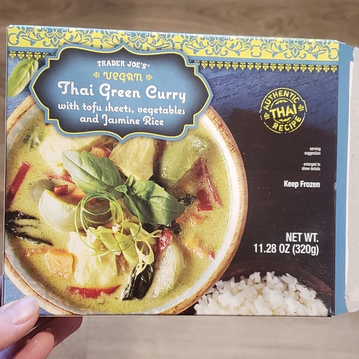 photo of Trader Joe's Thai Green Curry with tofu sheets, vegetables and Jasmine Rice shared by @ambularfortheanimals on  28 Nov 2021 - review