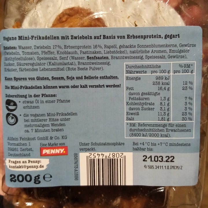 photo of Food For Future Mini-Frikadellen shared by @astronautovic on  07 Mar 2022 - review
