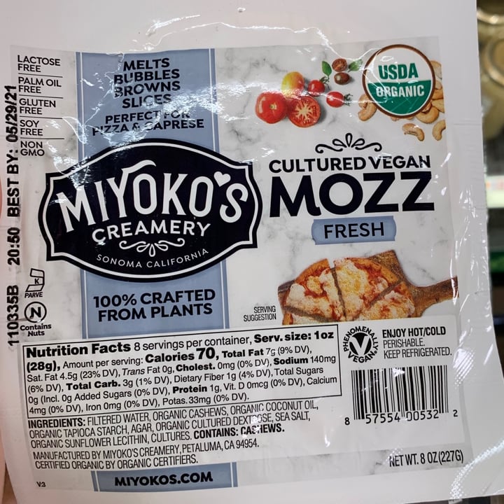 photo of Miyoko's Creamery Organic Cashew Milk Mozzarella Fresh Italian Style shared by @brimo3 on  17 Jan 2021 - review