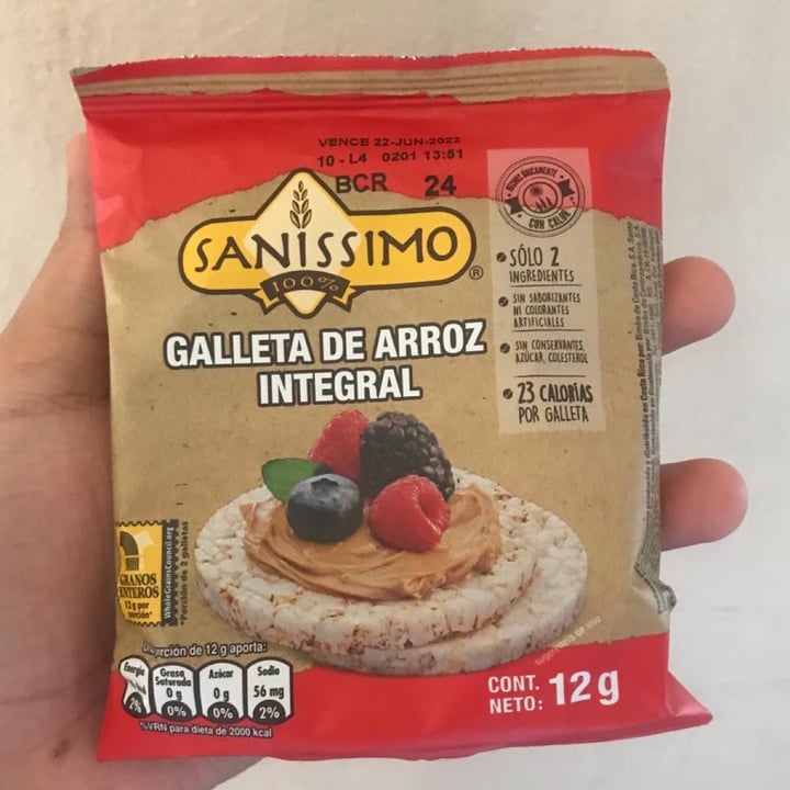 photo of Sanissimo Galletas de arroz integral shared by @tecitomj on  07 Apr 2022 - review