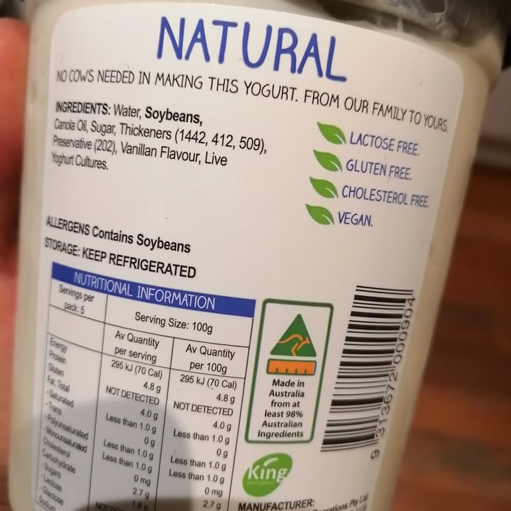 photo of Kingland Dairy Free Greek Style Yoghurt Natural shared by @miriammenendez on  26 Dec 2020 - review