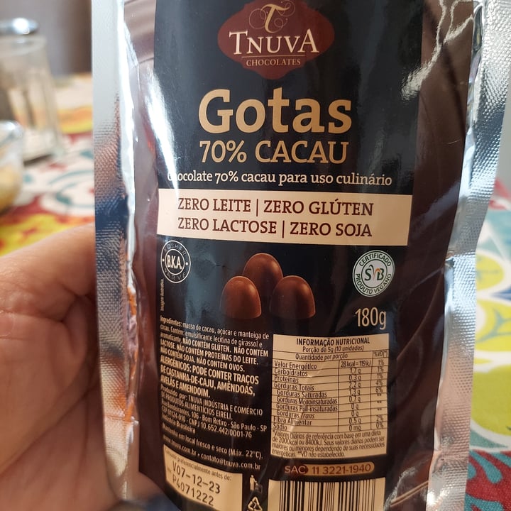 photo of Tnuva chocolates Gotas de chocolate 70% shared by @karingropp94 on  15 Dec 2022 - review