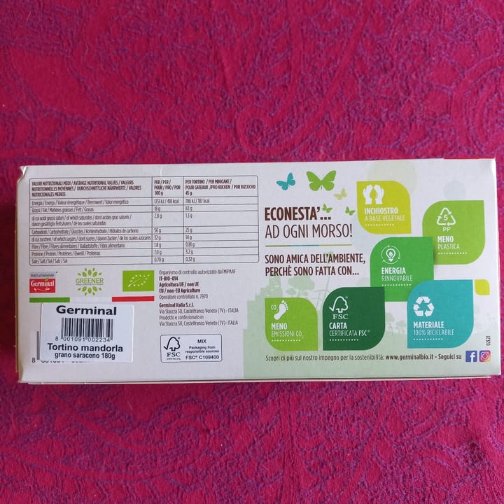 review photo of Germinal Bio Tortino Grano saraceno e mandorla shared by @amundi on 27 May 2022 - review