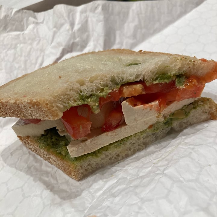 photo of Laughing Man Coffee & Tea Tofu Caprese Sandwich shared by @plantgirl on  22 Jun 2022 - review