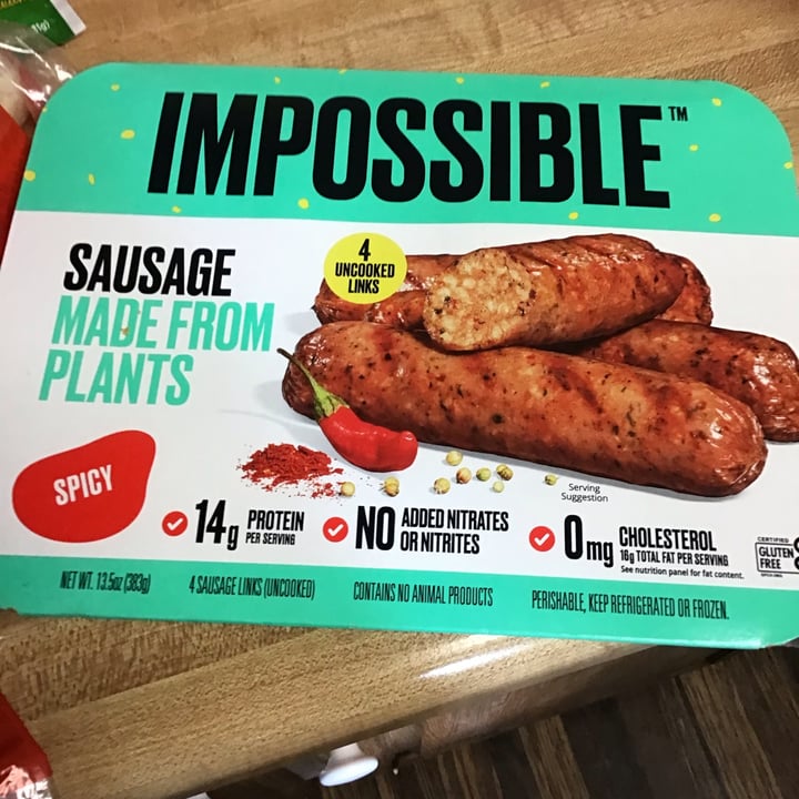 photo of Impossible Foods Spicy Sausage Links shared by @vegandancer10 on  31 May 2022 - review