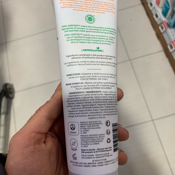 photo of ATTITUDE Natural body cream shared by @isafaciano on  21 Nov 2021 - review