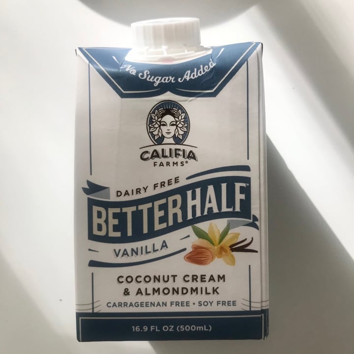 photo of Califia Farms Better Half Coconut Cream & Almond Milk Half-n-Half shared by @appleappleamanda on  11 Dec 2020 - review