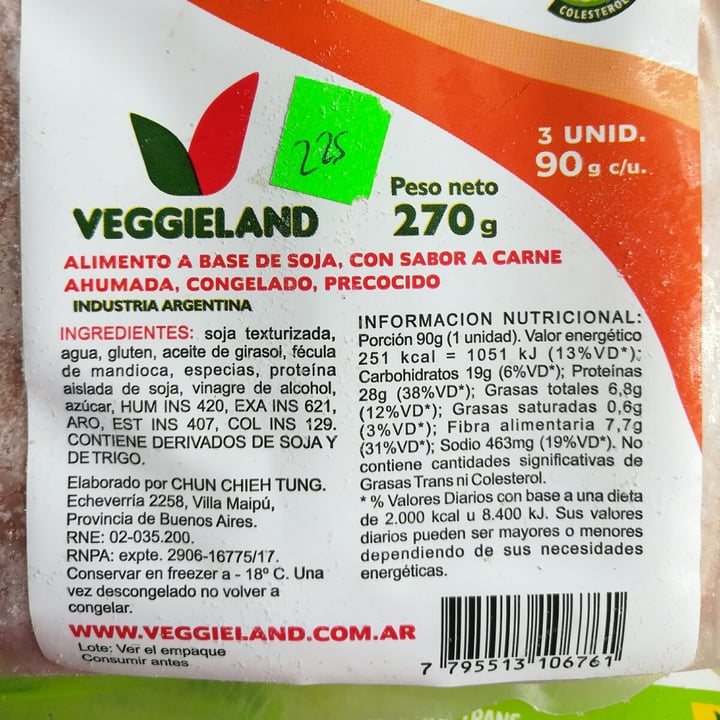 review photo of Veggieland Chorizo Vegano shared by @joaco on 25 May 2020 - review