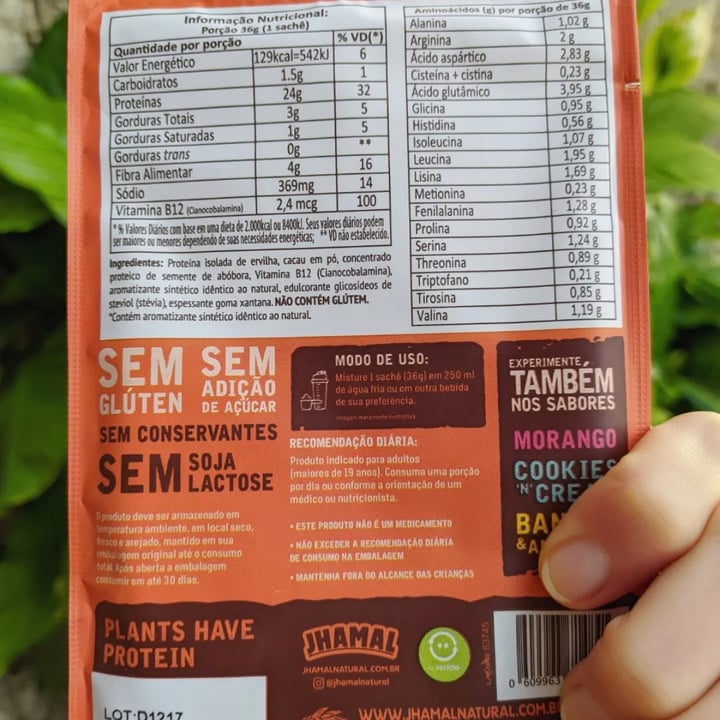 photo of Jhamal Proteína em pó Sabor Chocolate shared by @mariveggy on  27 May 2022 - review