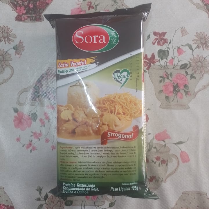 photo of Sora Fatias de carne vegetal para Strogonoff- 125g shared by @letismgovegan on  27 Oct 2022 - review